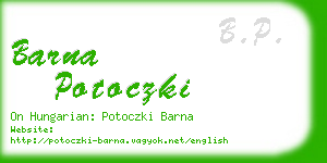 barna potoczki business card